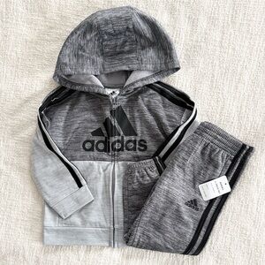 NWOT Adidas 2T Gray Sweatpants & Hoodie Set